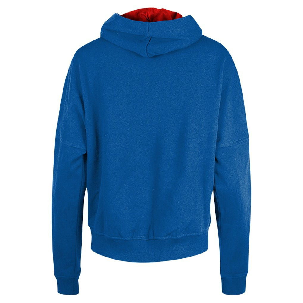 New England Patriots New Era Women's Throwback Boxy Pullover Hoodie Royal