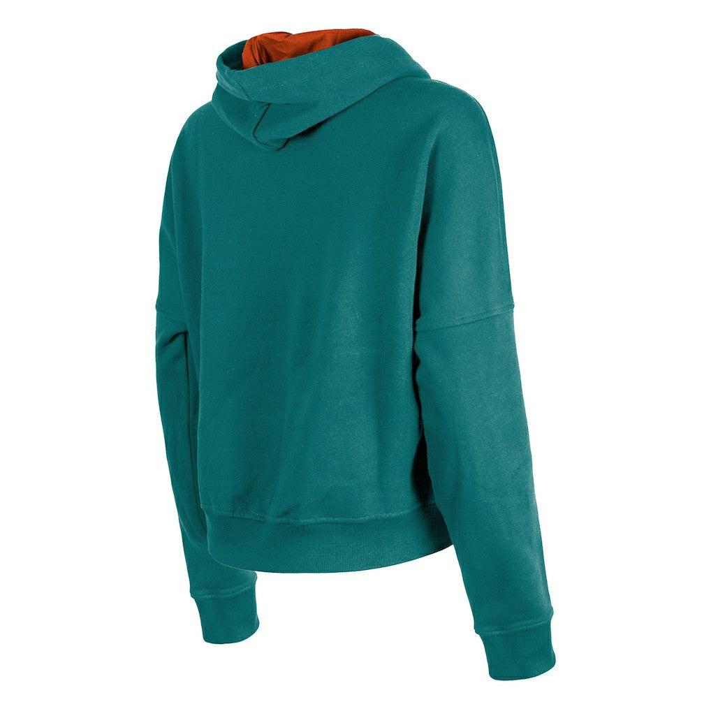 Miami Dolphins New Era Women's Throwback Boxy Pullover Hoodie Aqua