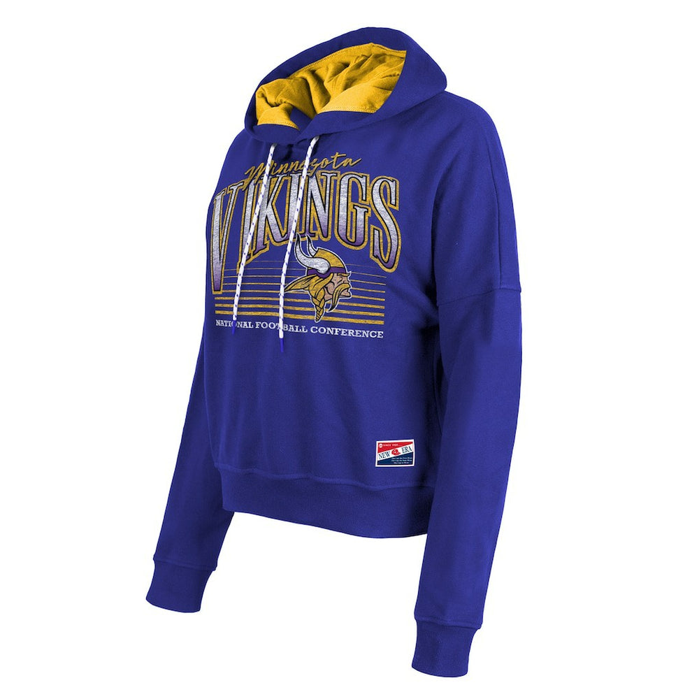 Minnesota Vikings New Era Women's Boxy Pullover Hoodie Purple