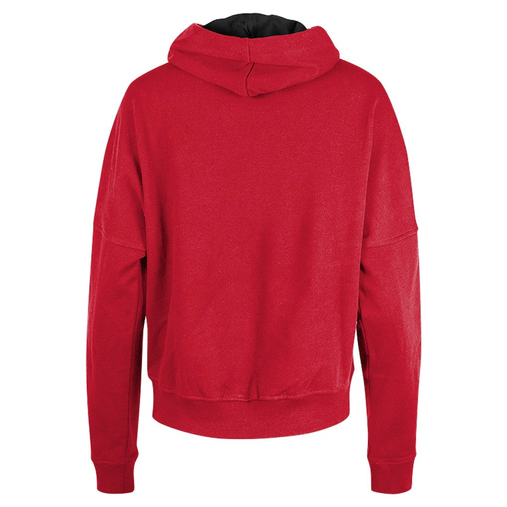 San Francisco 49ers New Era Women's Boxy Pullover Hoodie Scarlet