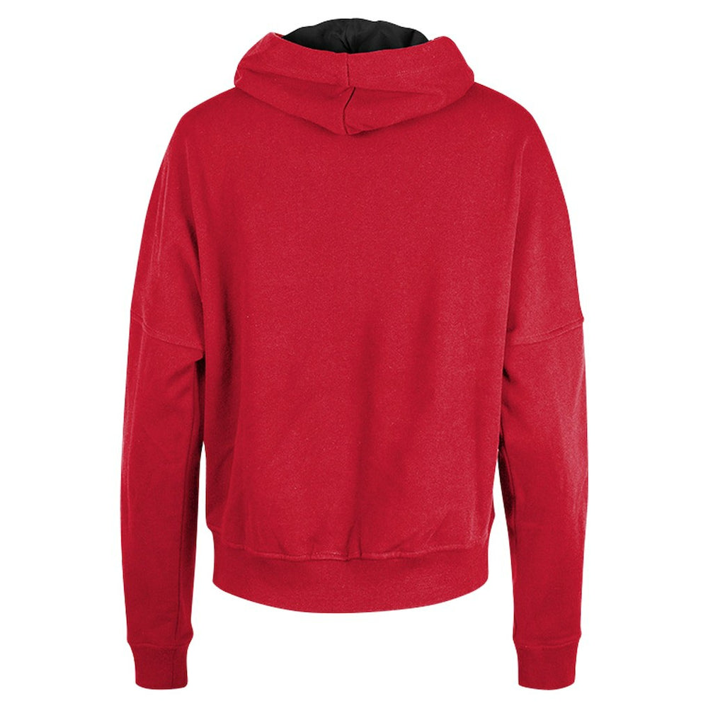 San Francisco 49ers New Era Women's Boxy Pullover Hoodie Scarlet