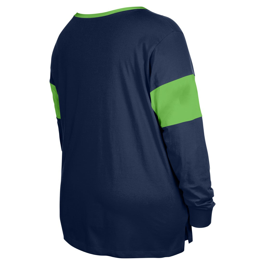 Seattle Seahawks New Era Women's Plus Size Lace-Up Notch Neck Long Sleeve T-Shirt  College Navy