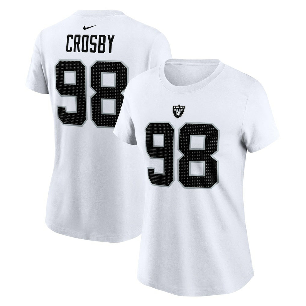 Nike Maxx Crosby Las Vegas Raiders Women's Player Name & Number T-Shirt White