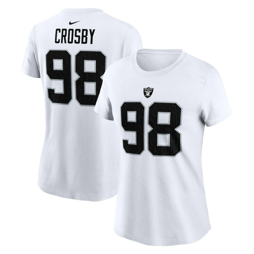 Nike Maxx Crosby Las Vegas Raiders Women's Player Name & Number T-Shirt White
