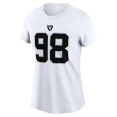Nike Maxx Crosby Las Vegas Raiders Women's Player Name & Number T-Shirt White