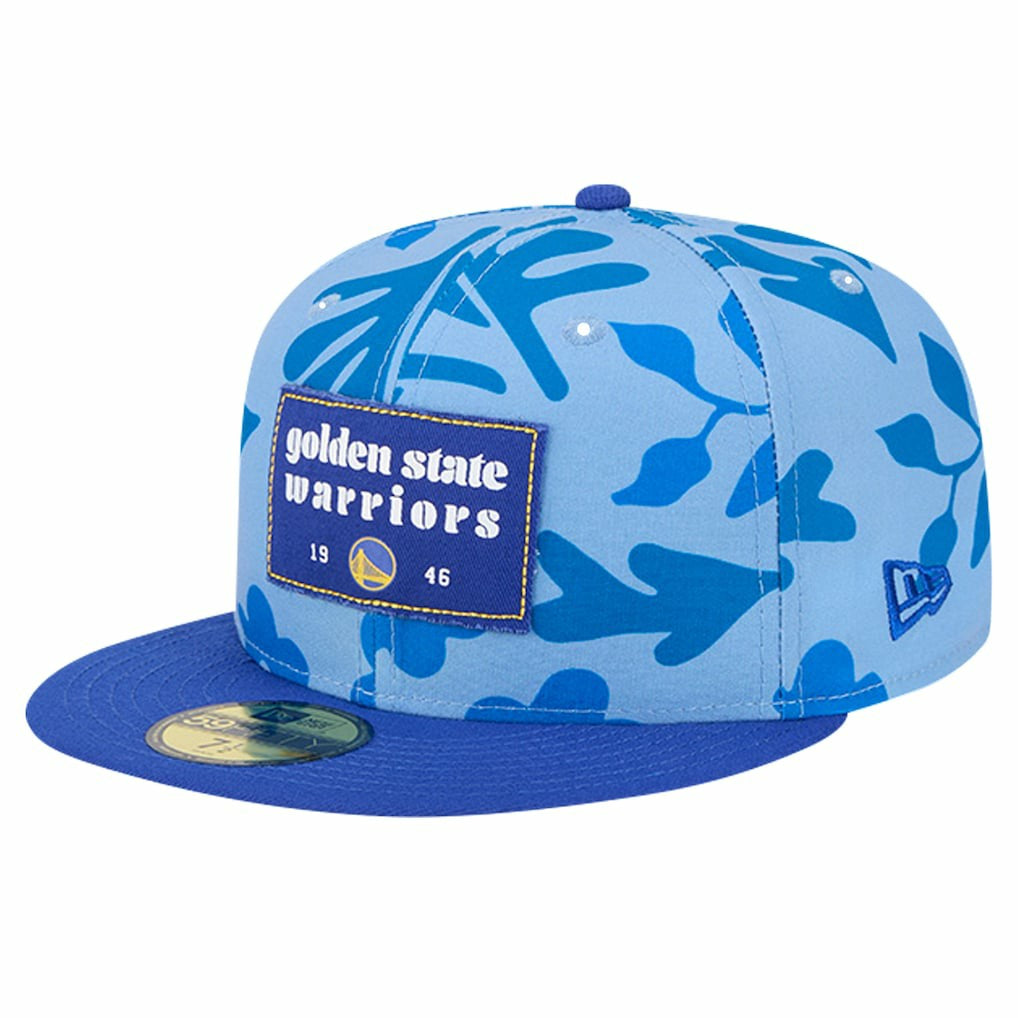 Golden State Warriors Palm Fronds 2-Tone 59FIFTY Fitted Hat for sale Royal | New Era