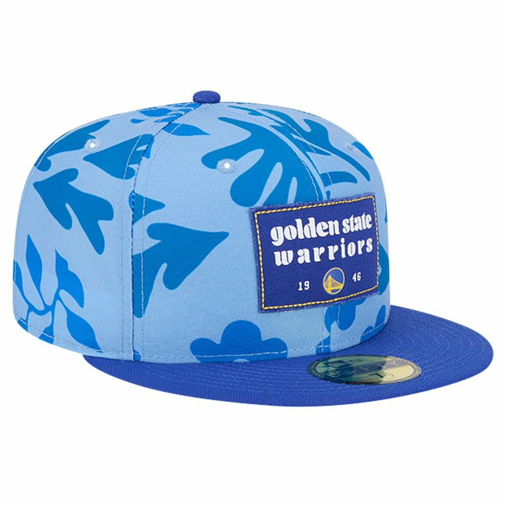 Golden State Warriors Palm Fronds 2-Tone 59FIFTY Fitted Hat for sale Royal | New Era