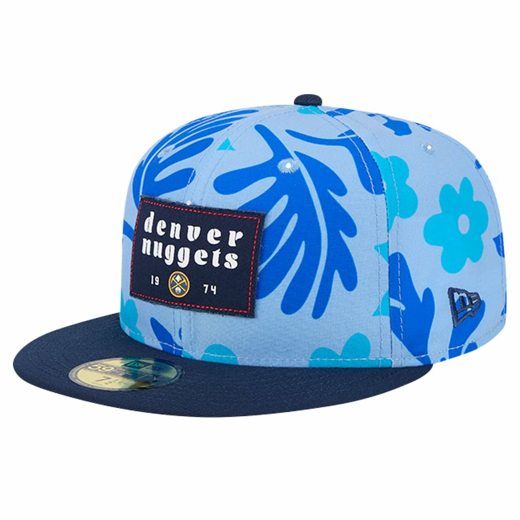 Denver Nuggets Palm Fronds 2-Tone 59FIFTY Fitted Hat for sale Blue | New Era discount