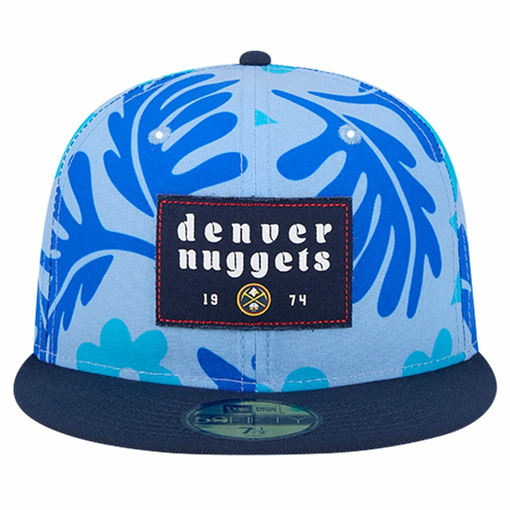 Denver Nuggets Palm Fronds 2-Tone 59FIFTY Fitted Hat for sale Blue | New Era discount