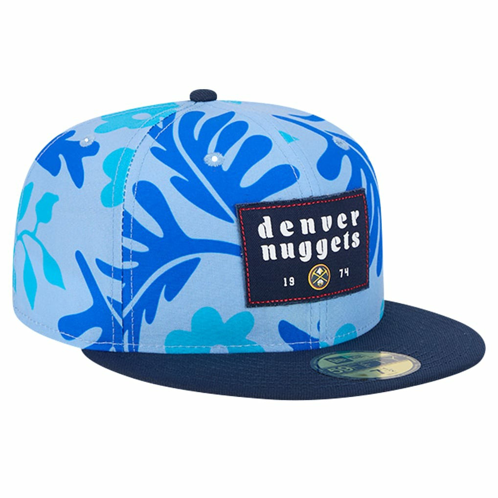 Denver Nuggets Palm Fronds 2-Tone 59FIFTY Fitted Hat for sale Blue | New Era discount