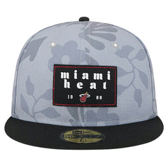 Miami Heat Palm Fronds 2-Tone 59FIFTY Fitted Hat Gray | New Era outlet