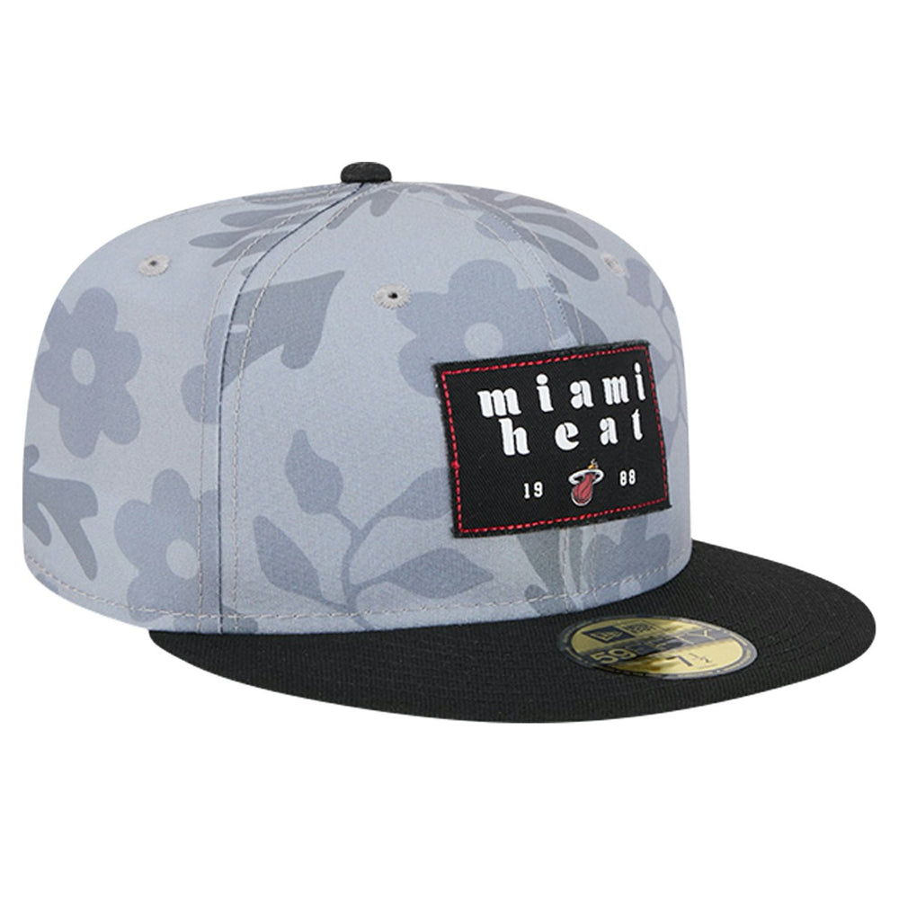 Miami Heat Palm Fronds 2-Tone 59FIFTY Fitted Hat Gray | New Era outlet