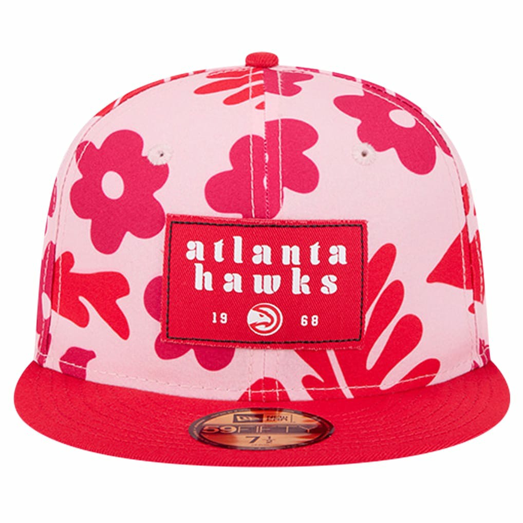 Atlanta Hawks Palm Fronds 2-Tone 59FIFTY Fitted Hat Red | New Era