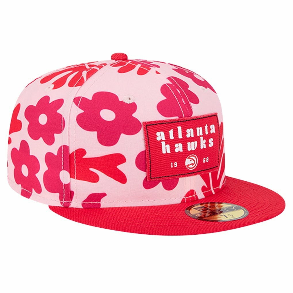 Atlanta Hawks Palm Fronds 2-Tone 59FIFTY Fitted Hat Red | New Era