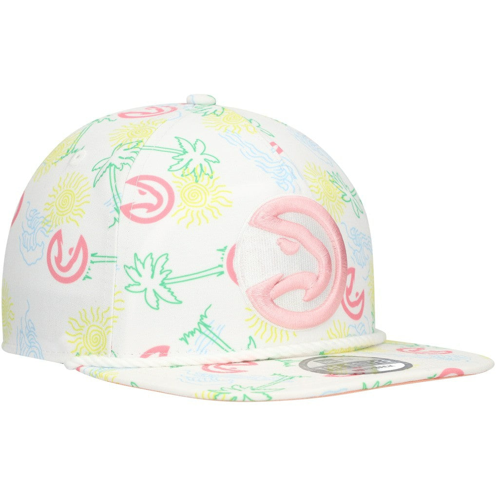 Atlanta Hawks Palm Trees and Waves Golfer Adjustable Hat White | New Era discount
