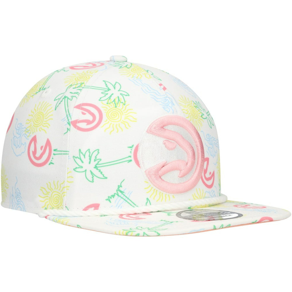 Atlanta Hawks Palm Trees and Waves Golfer Adjustable Hat White | New Era discount