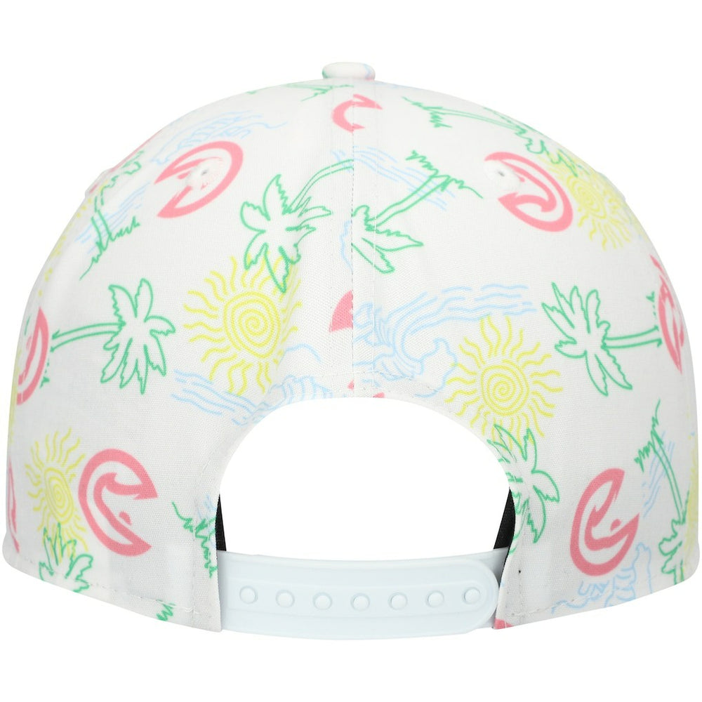 Atlanta Hawks Palm Trees and Waves Golfer Adjustable Hat White | New Era discount