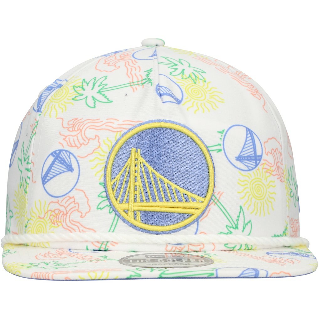 Golden State Warriors Palm Trees and Waves Golfer Adjustable Hat for sale White | New Era for sale