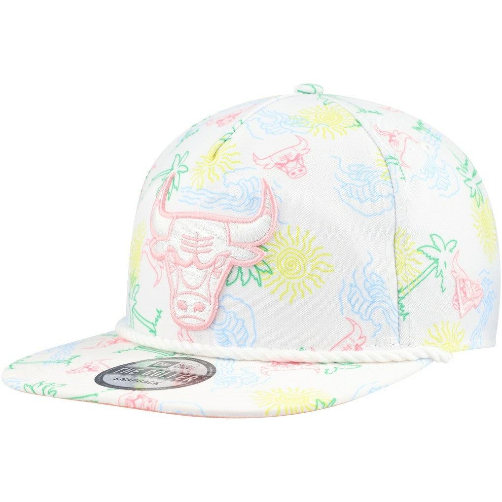 Chicago Bulls Palm Trees and Waves Golfer Adjustable Hat White | New Era Near Me