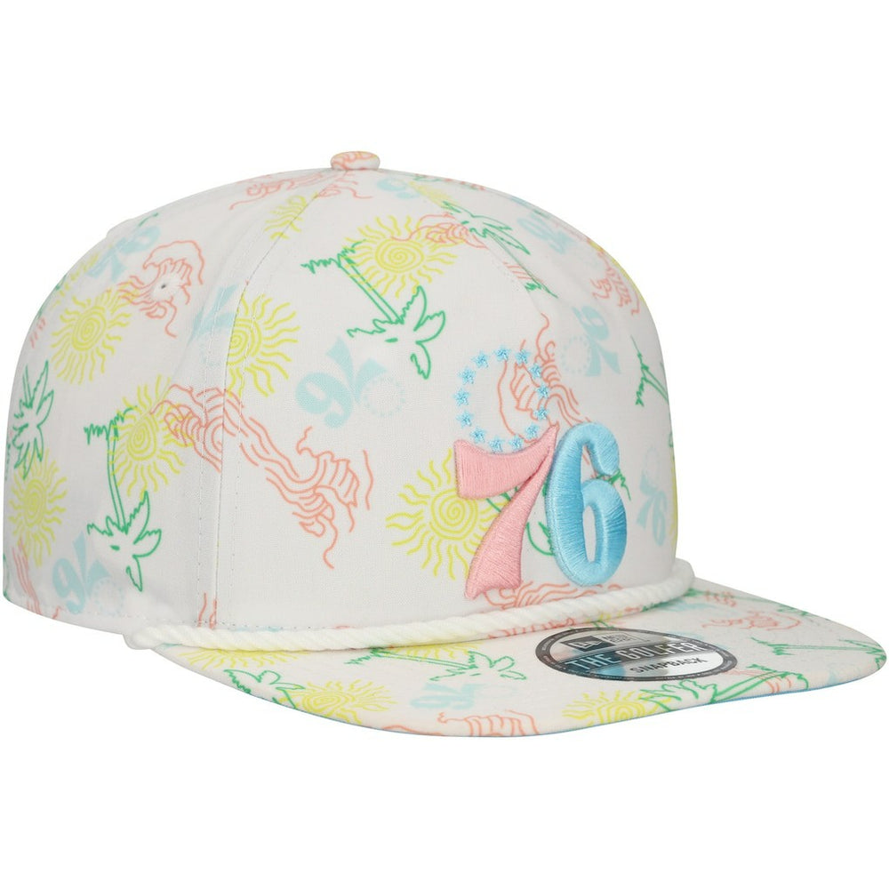 Philadelphia 76ers Palm Trees and Waves Golfer Adjustable Hat White | New Era outlet