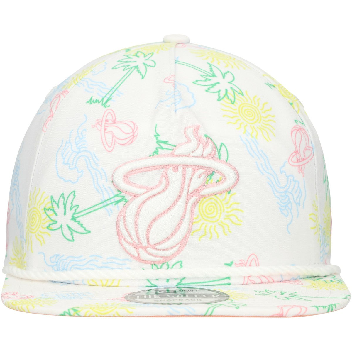 Miami Heat Palm Trees and Waves Golfer Adjustable Hat White | New Era discount