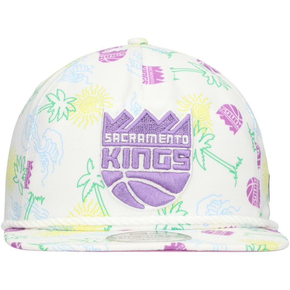 Sacramento Kings Palm Trees and Waves Golfer Adjustable Hat White | New Era