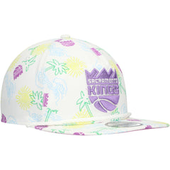 Sacramento Kings Palm Trees and Waves Golfer Adjustable Hat White | New Era