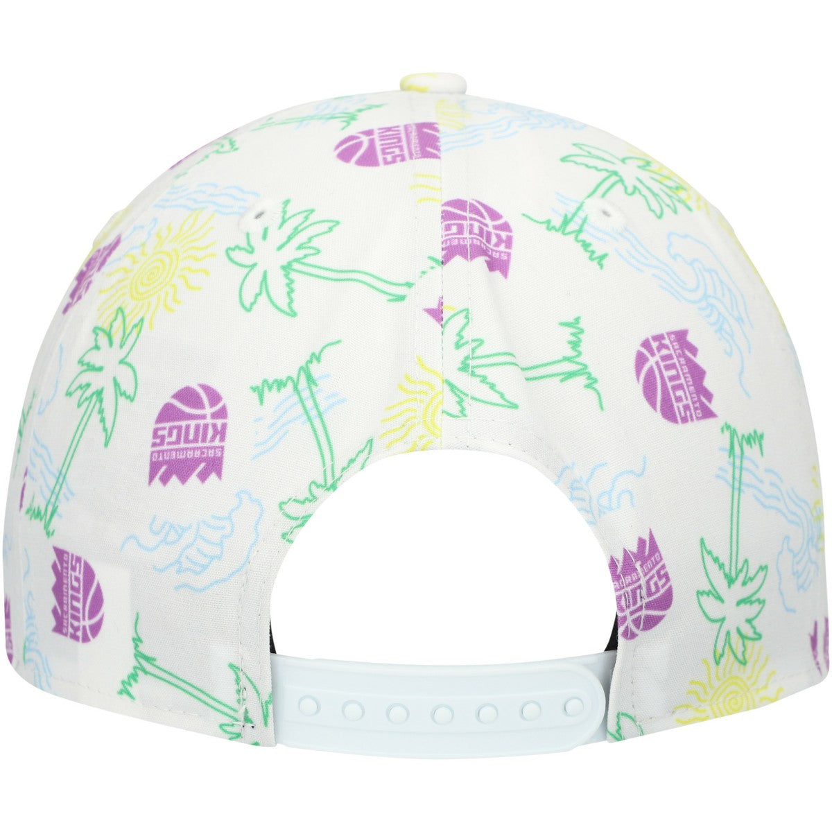 Sacramento Kings Palm Trees and Waves Golfer Adjustable Hat White | New Era