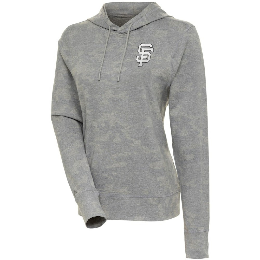 San Francisco Giants Antigua Women's Brushed Metallic Respite Pullover Hoodie - White - MLB on Sale