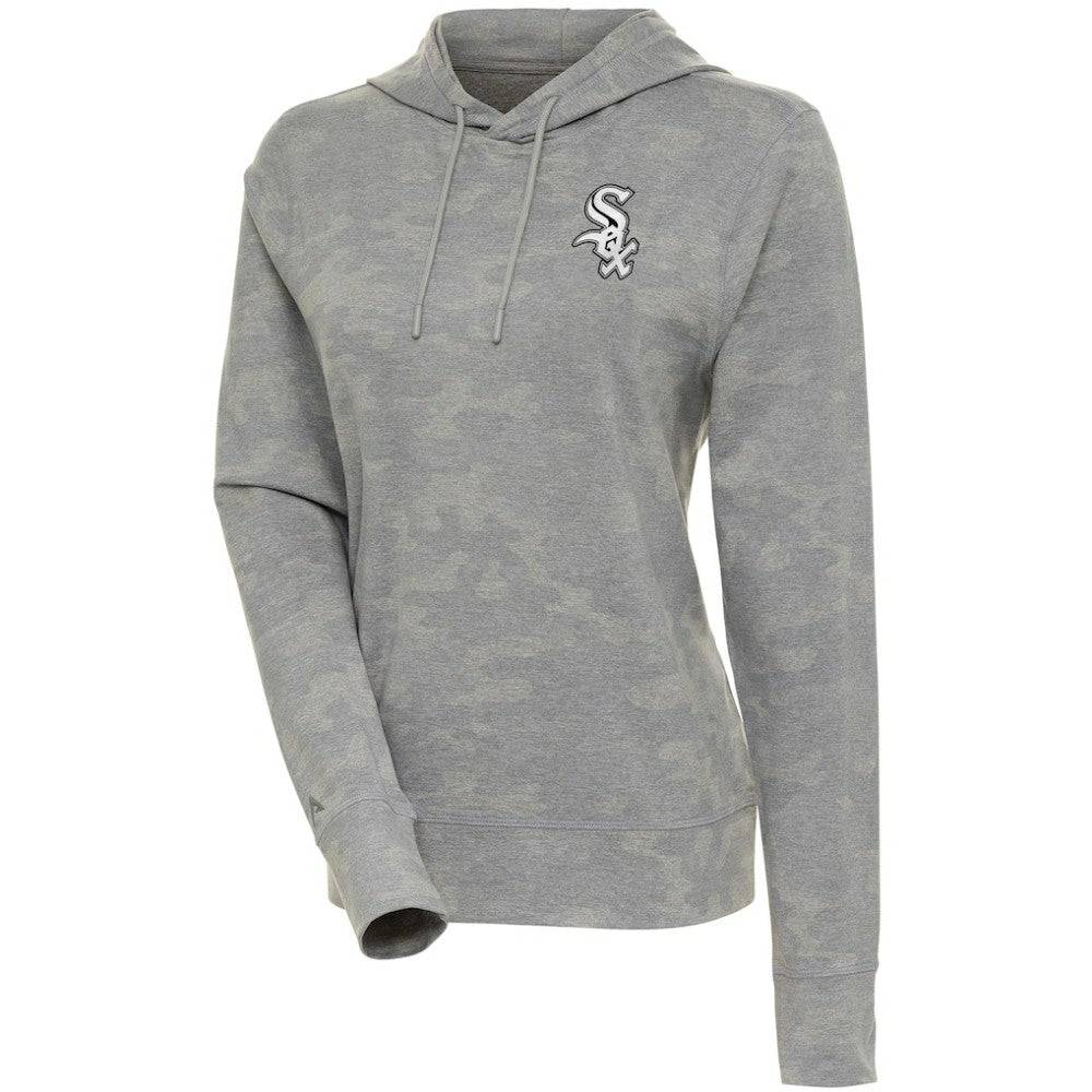 Chicago White Sox Antigua Women's Brushed Metallic Respite Pullover Hoodie - White - MLB Online
