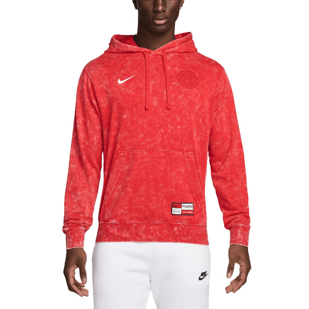 Paris Saint-Germain Club Washed Pullover Hoodie Red - Nike