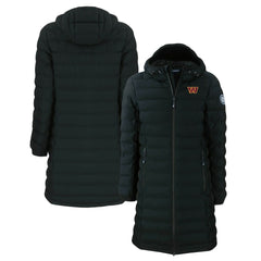 Washington Commanders Cutter & Buck Women's Mission Ridge Repreve Eco Insulated Long Full-Zip Puffer Jacket Black