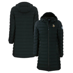 Minnesota Vikings Cutter & Buck Women's Mission Ridge Repreve Eco Insulated Long Full-Zip Puffer Jacket Black