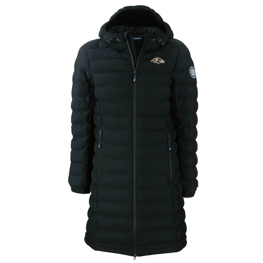 Baltimore Ravens Cutter & Buck Women's Mission Ridge Repreve Eco Insulated Long Full-Zip Puffer Jacket Black