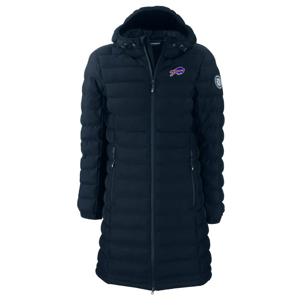 Buffalo Bills Cutter & Buck Women's Mission Ridge Repreve Eco Insulated Long Full-Zip Puffer Jacket Navy