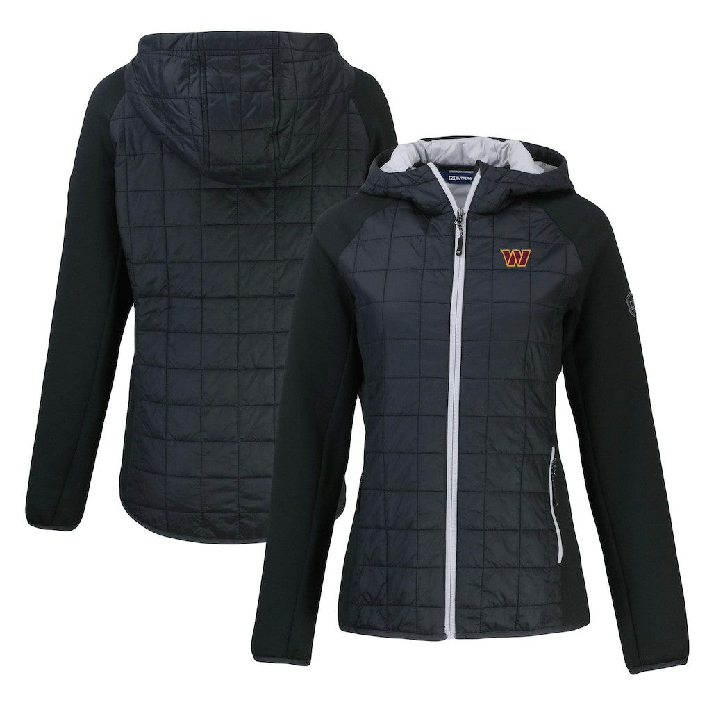 Washington Commanders Cutter & Buck Women's Rainier Primaloft Eco Full-Zip Hybrid Jacket Black