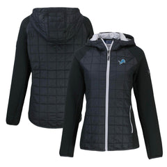 Detroit Lions Cutter & Buck Women's Rainier Primaloft Eco Full-Zip Hybrid Jacket Black