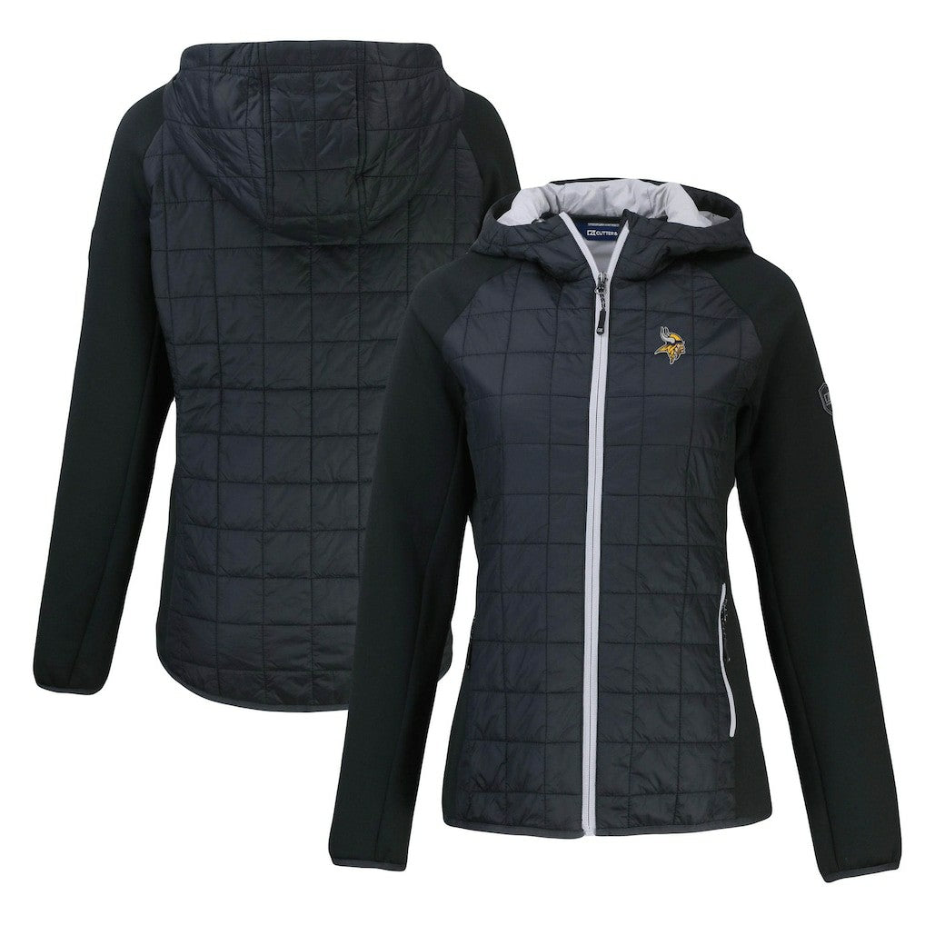 Minnesota Vikings Cutter & Buck Women's Rainier Primaloft Eco Full-Zip Hybrid Jacket Black