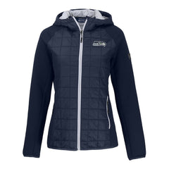 Seattle Seahawks Cutter & Buck Women's Rainier Primaloft Eco Full-Zip Hybrid Jacket Navy