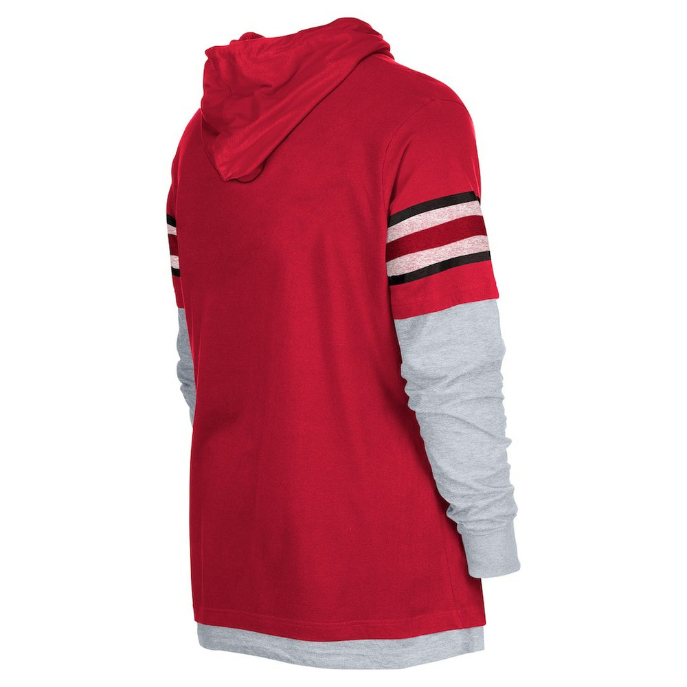 Arizona Cardinals New Era Twofer Long Sleeve Hooded T-Shirt Cardinal