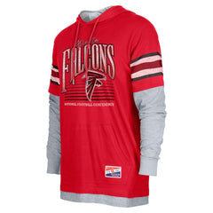 Atlanta Falcons New Era Twofer Long Sleeve Hooded T-Shirt Red