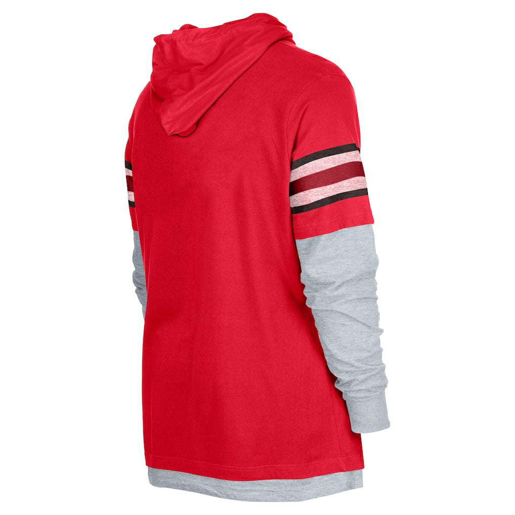 Atlanta Falcons New Era Twofer Long Sleeve Hooded T-Shirt Red
