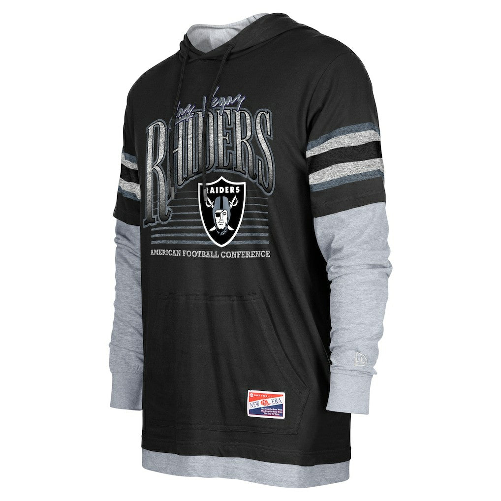 Las Vegas Raiders New Era Twofer Long Sleeve Hooded T-Shirt Black