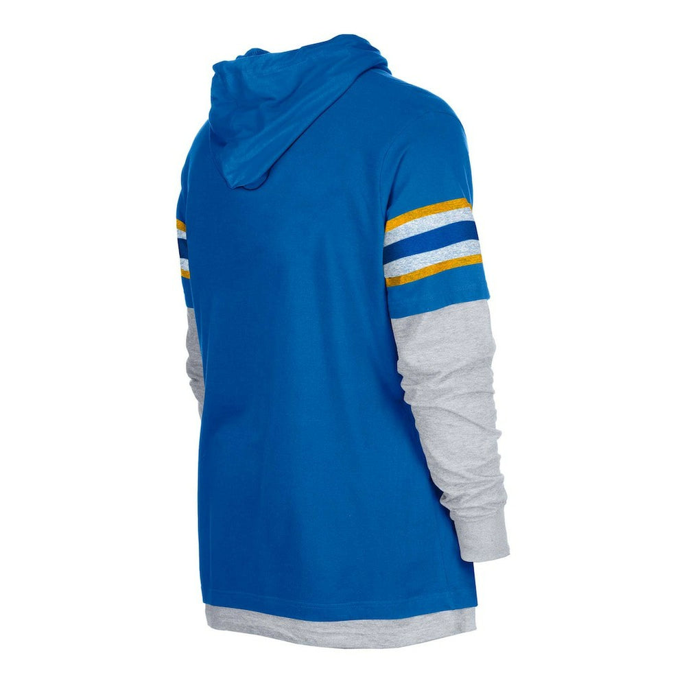 Los Angeles Chargers New Era Twofer Long Sleeve Hooded T-Shirt Royal