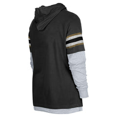 New Orleans Saints New Era Twofer Long Sleeve Hooded T-Shirt Black