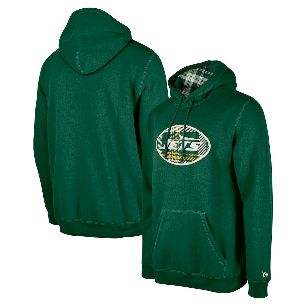 New York Jets New Era 3rd Down Plaid Pullover Hoodie Green
