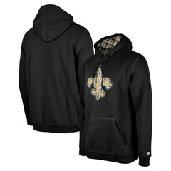 New Orleans Saints New Era 3rd Down Plaid Pullover Hoodie Black
