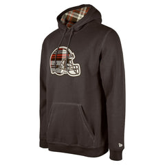 Cleveland Browns New Era 3rd Down Plaid Pullover Hoodie Brown