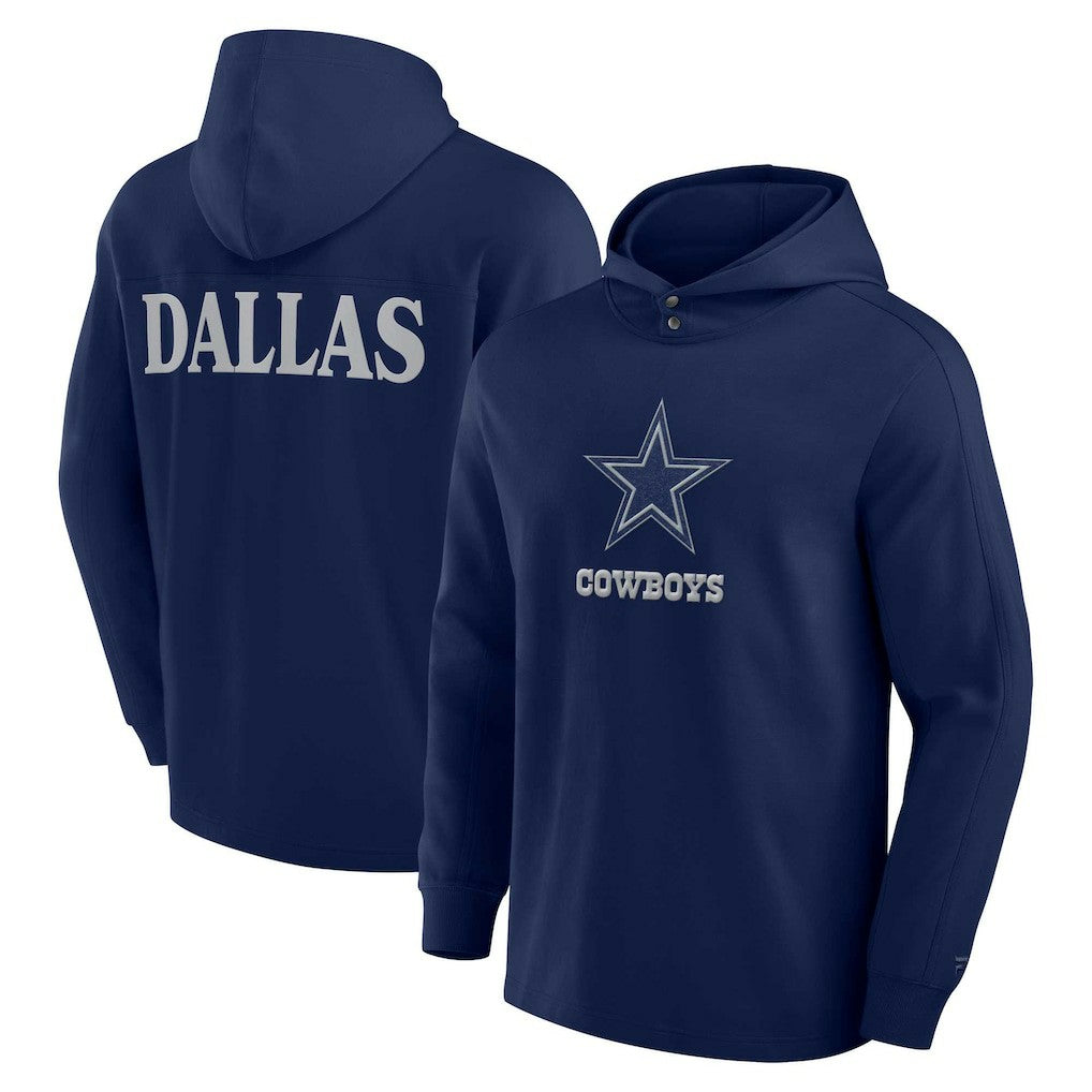 Fanatics Dallas Cowboys Elements Blaze Tri-Blend Long Sleeve Hoodie T-Shirt Navy