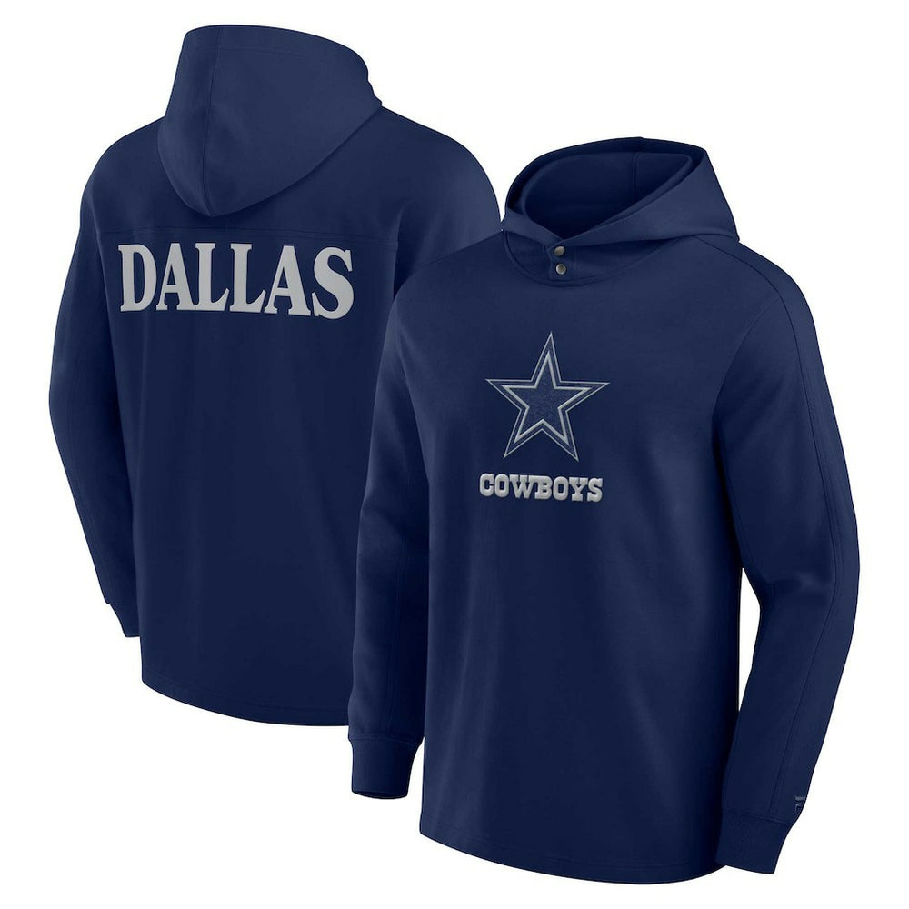 Fanatics Dallas Cowboys Elements Blaze Tri-Blend Long Sleeve Hoodie T-Shirt Navy